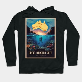 Vintage Retro Great Barrier Reef Adventure Hoodie